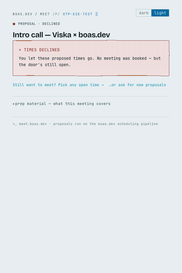 /p declined