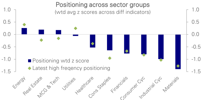 Figure 25: Equity positioning across sectors3