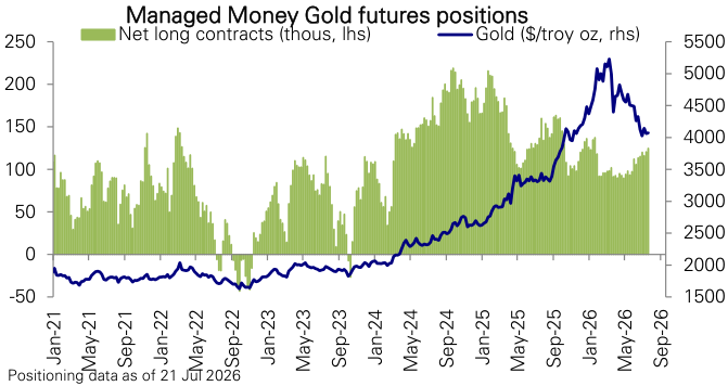 Figure 173: Gold futures positioning